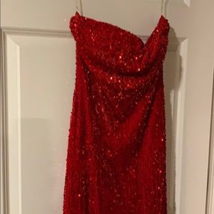 Red sequins formal
